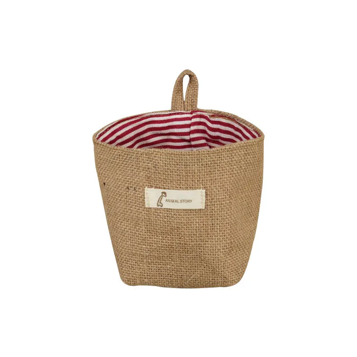 Foldable Jute Cotton Linen Storage Bin for Wardrobe, Playroom, and Vanity