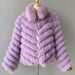 Elegant Reversible Women's Fox Fur Winter Jacket with Silk Lining