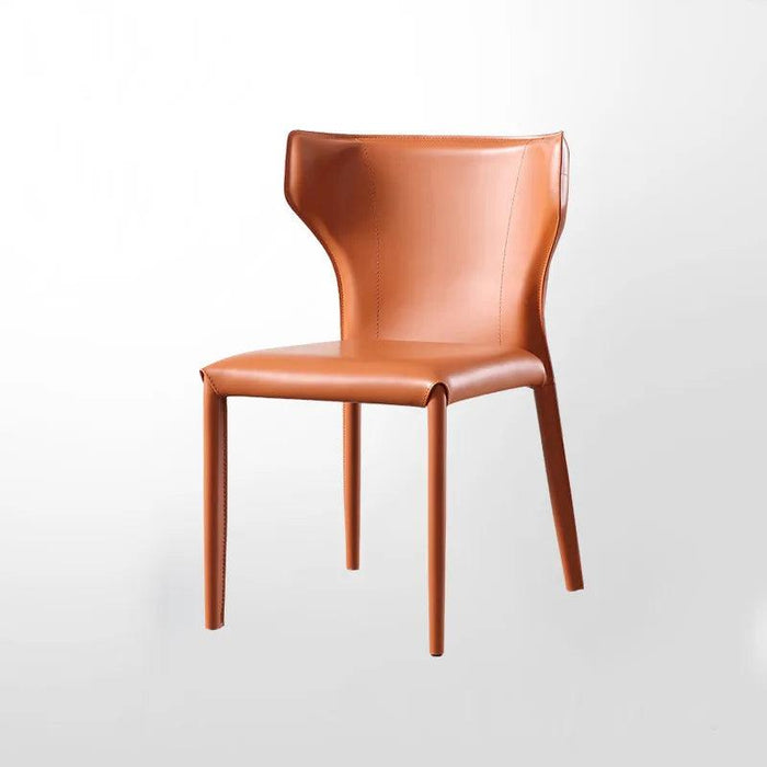 Minimalist Scandinavian Saddle Leather Dining Chair