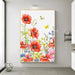 Enchanting Handcrafted Red Floral Oil Painting for Chic Home Interiors