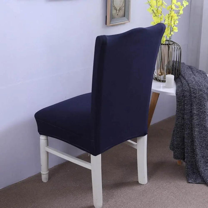 Elegant Nordic Dark Blue Stretch Chair Cover - Premium Spandex/Polyester for Events and Banquets