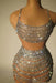 Radiant Sheer Crystal-Embellished Mini Dress for Women - Perfect Evening Wear for Celebrations and Parties