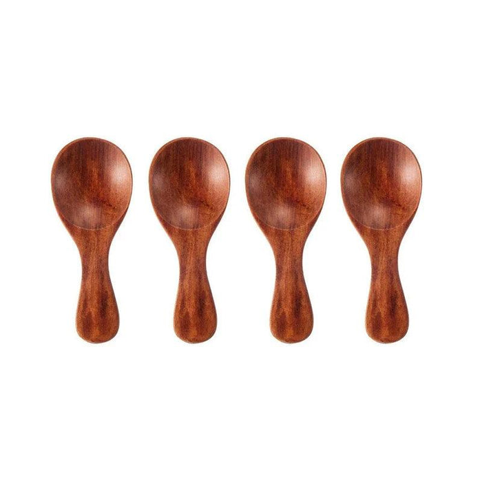 Eco-Friendly Mini Wooden Spice Spoons Bundle - Set of 4