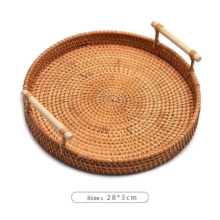 Elegant Woven Vine Fruit Bowl - Stylish Centerpiece and Multi-Functional Serving Tray for Home Decor