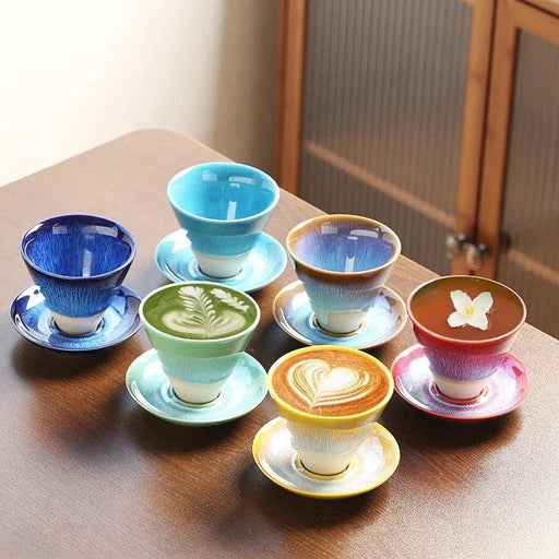 Artisan Floral-Inspired Japanese Ceramic Tea and Coffee Set