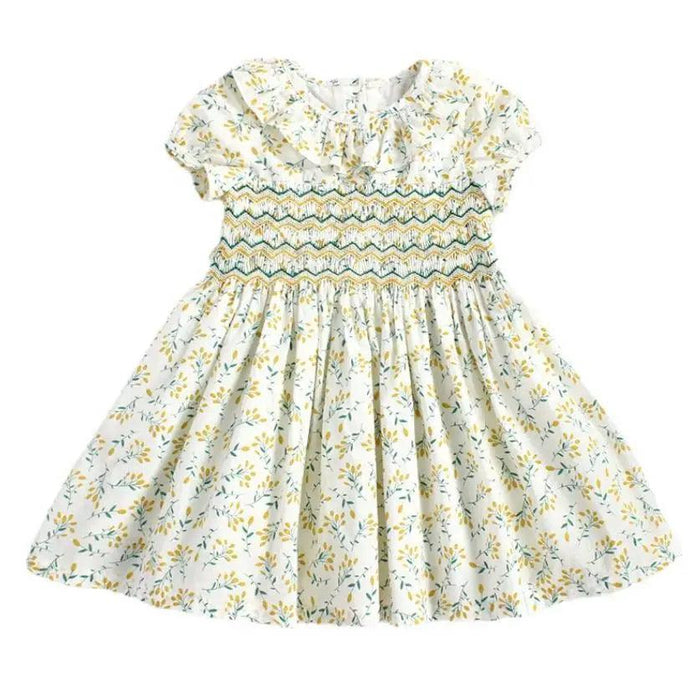 Adorable Floral Smocked Dress for Toddler Girls - Crafted with Love in Spanish Boutique Style A1335