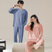 Chic Spring 2024 Modal Couples Pajama Set - Long Sleeve Loungewear with Cozy Round Neck