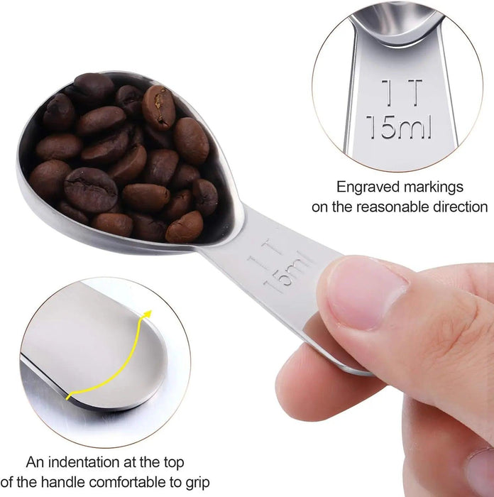 Dual Pack Stainless Steel Coffee & Tea Measuring Spoons - 15/30ML Kitchen Utensils