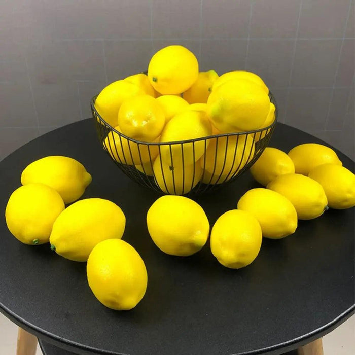 12pcs Realistic Faux Lemons - Artificial Fruit Decoration for Kitchen and Home Styling