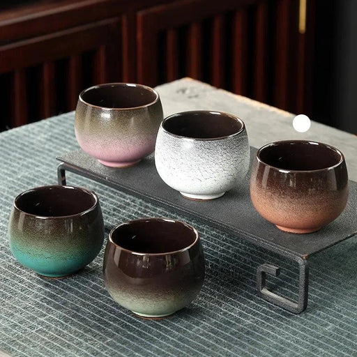 180ml Rustic Japanese Pottery Espresso Cup - Unique Frosted Design for Tea and Coffee Enjoyment