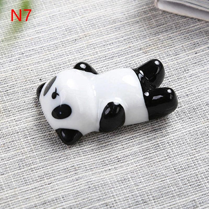 Cute Panda Ceramic Chopsticks Holder - Whimsical Tableware for Chinese & Japanese Dining