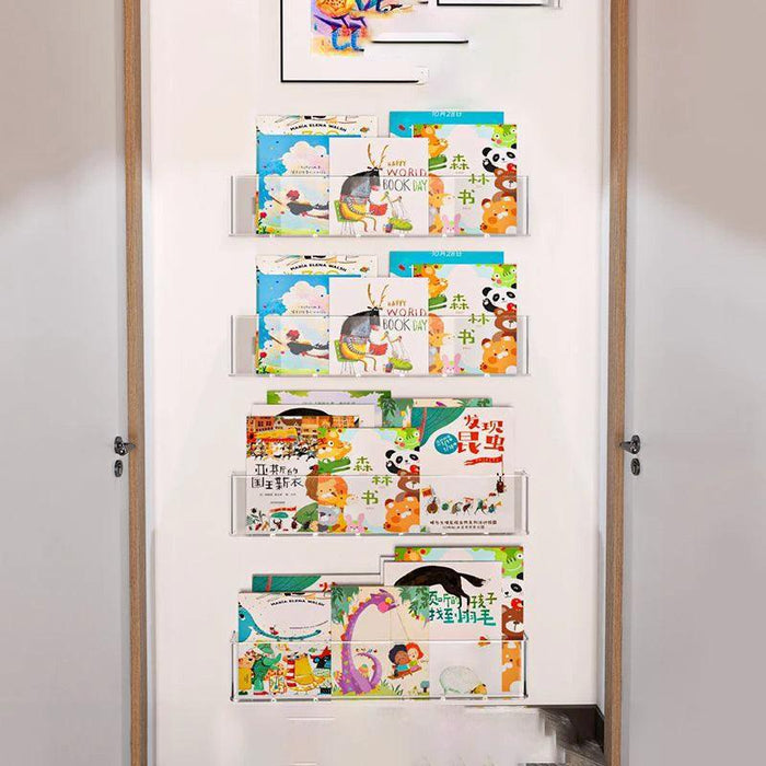 Clear Acrylic Children's Wall-Mounted Book and Magazine Holder