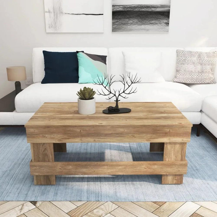 Rustic Reclaimed Wood Coffee Table for Farmhouse Living