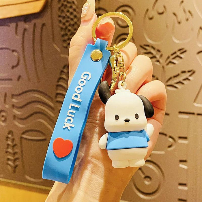 Sanrio Fruit Series Keychain Set - Adorable Kuromi, Cinnamoroll, and Pochacco Charms