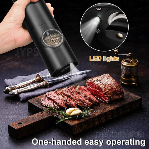 Smart USB Rechargeable Salt and Pepper Grinder with Adjustable Coarseness and LED Indicator