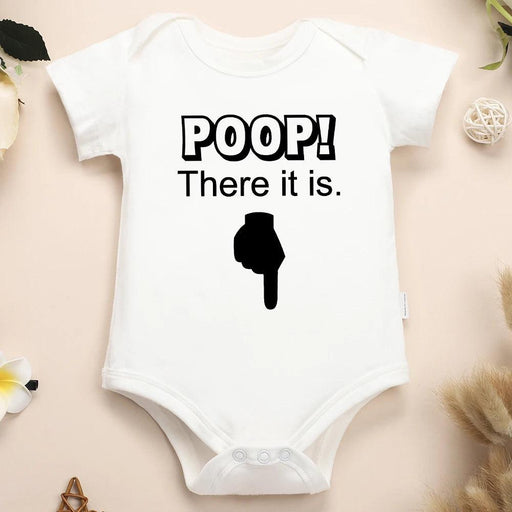 "Poop There It Is!" Funny Cotton Infant Romper - Unisex Baby Onesie