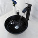 Artisan Hand-Painted Tempered Glass Sink Ensemble with Modern Chrome Faucet