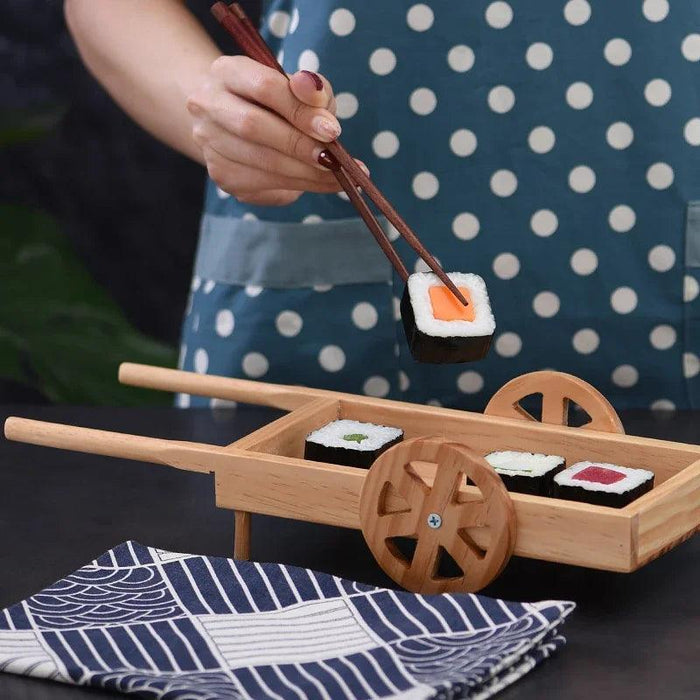 Elegant Wooden Sushi Presentation Platter - Stylish Japanese Dining Essential for Sushi and Snacks