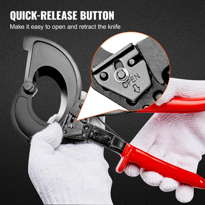 Heavy-Duty Ratcheting Cable Cutter - Precision Cutting Tool for Industry Professionals