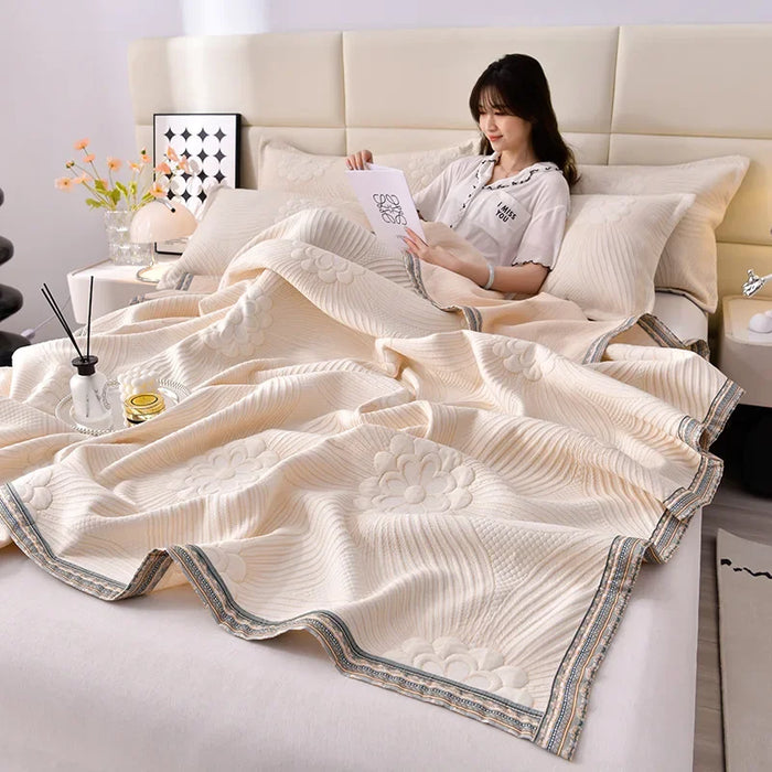 Elegant Summer Jacquard Airable Duvet Blanket