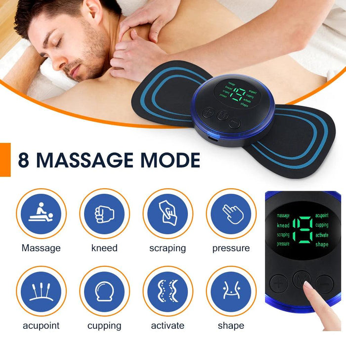 Portable Electric Neck Massager with 8 Adjustable Modes - Full Body Muscle Relaxation Stimulator