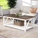 Farmhouse Style Coffee Table with Convenient Storage Shelf - Quick Assembly and Sturdy Build