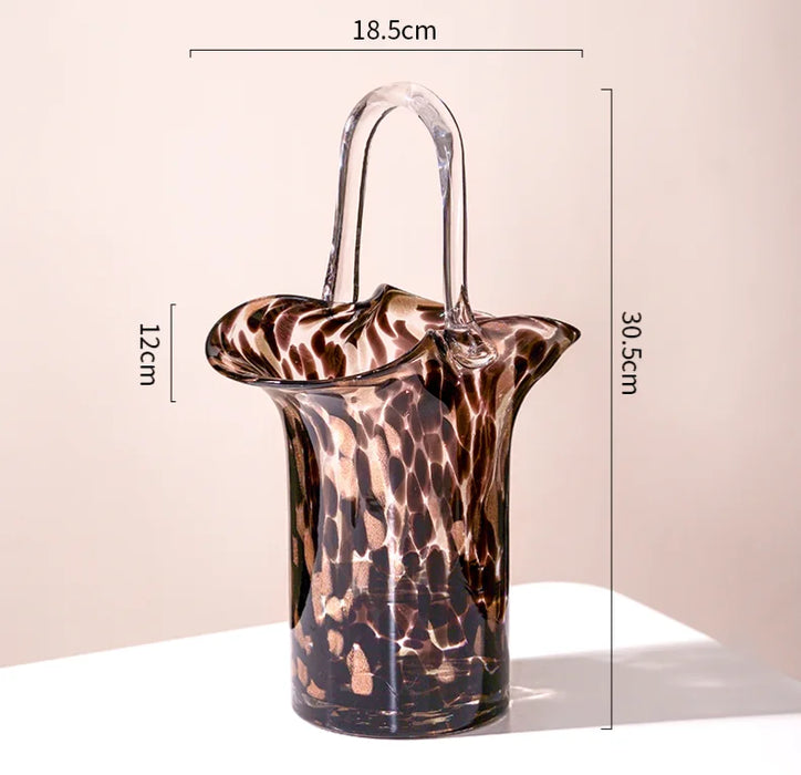 Elegant Bag-Inspired Glass Vase for Stylish Home Decor and Plant Display