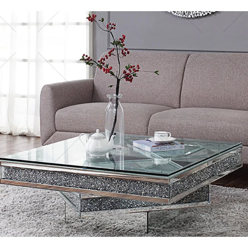 Glamorous Broken Diamond Mirror Coffee Table for Modern Living Rooms