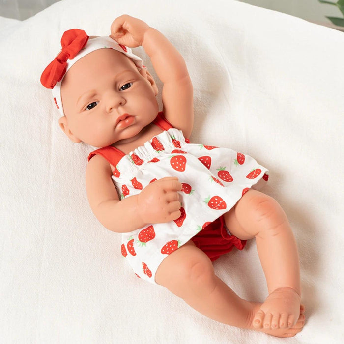 16-Inch Lifelike Reborn Baby Girl Doll - Realistic Full Vinyl Body with Outfit, Ideal for Gifts and Collectors