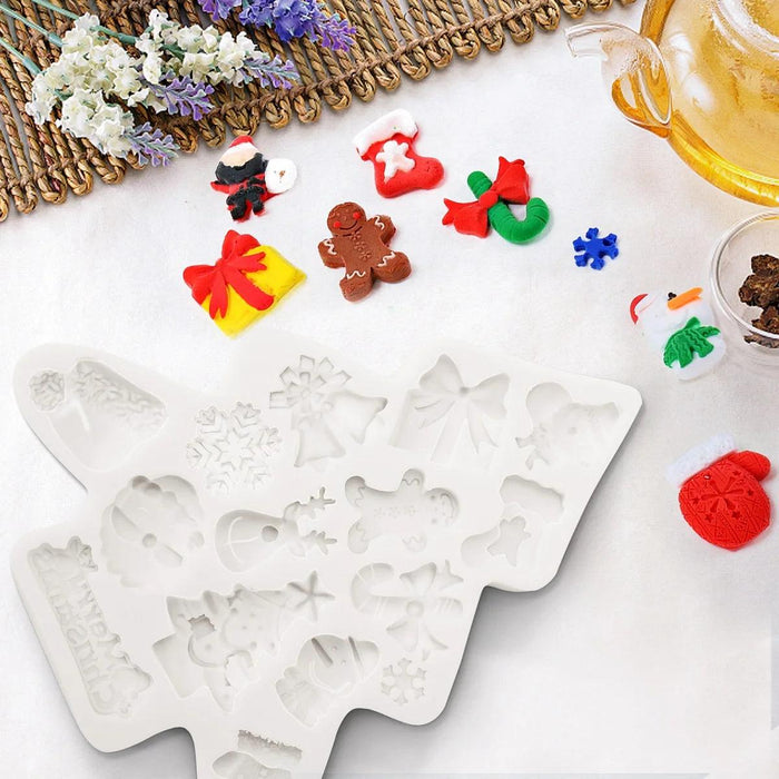 Holiday Spirit Silicone Baking Mold for Fondant, Chocolate, and Crafting