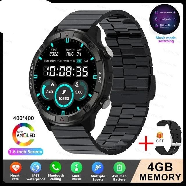 Premium Smartwatch with HD AMOLED Display, Bluetooth Calling, Health Tracking & Huawei True Wireless Earbuds