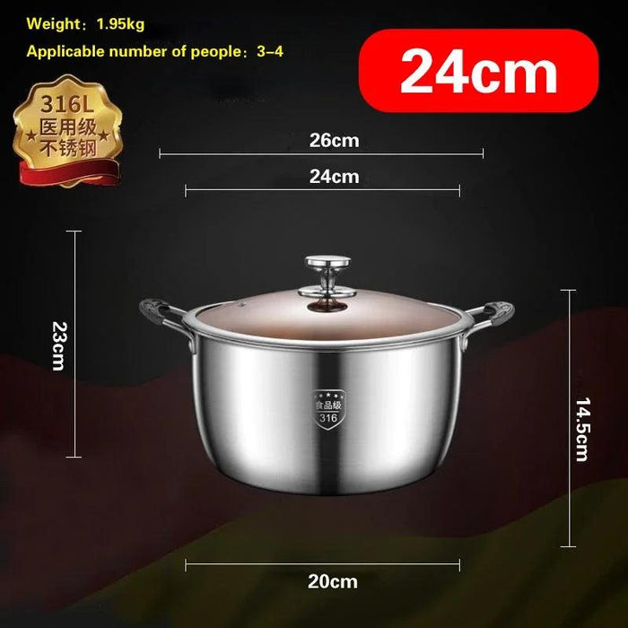 Large Capacity Heavy-Duty 316 Stainless Steel Congee Cooker - Elevate Your Culinary Skills