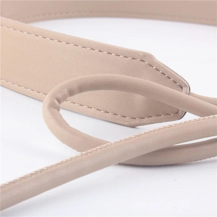 Elegant Women's Leather Waist Belt with Unique Knot Detail