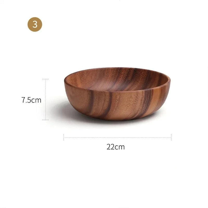 Acacia Wood Bowl Collection – Stylish Serving Solutions for Salads, Soups, and Fruits