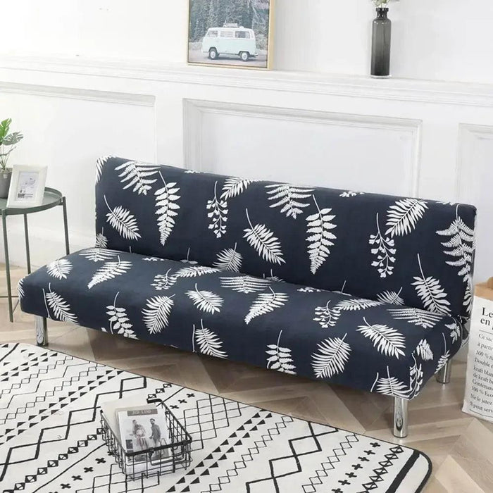 Elegant Stretch Slipcover for Futon Sofa with Stylish Print