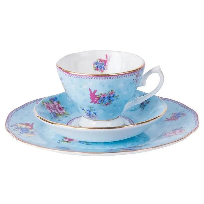 Charming Rabbit Elegance: European Royal Bone China Tea Set