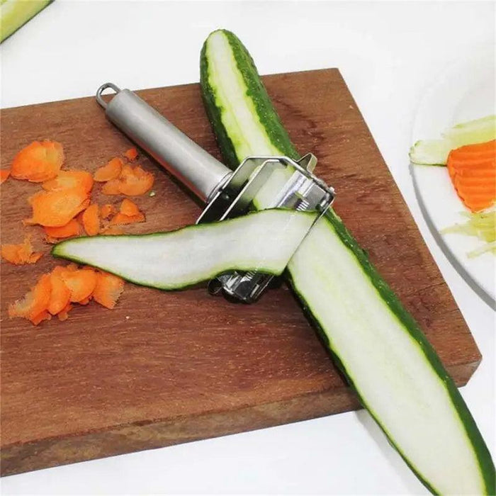 Ergonomic Stainless Steel Vegetable Peeler and Slicer for Hassle-Free Cooking