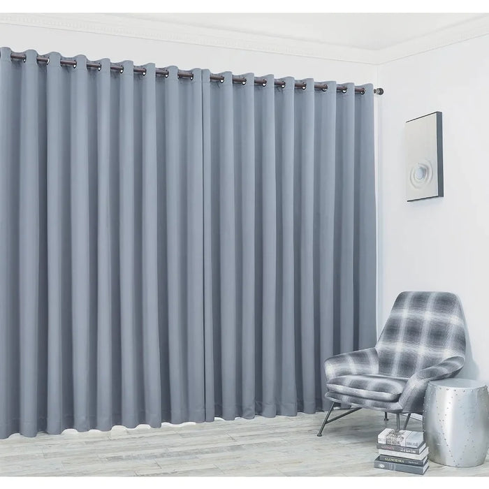 Nicole 108 X 108 Grey Extra Wide Room Divider Curtain with Tie-Backs