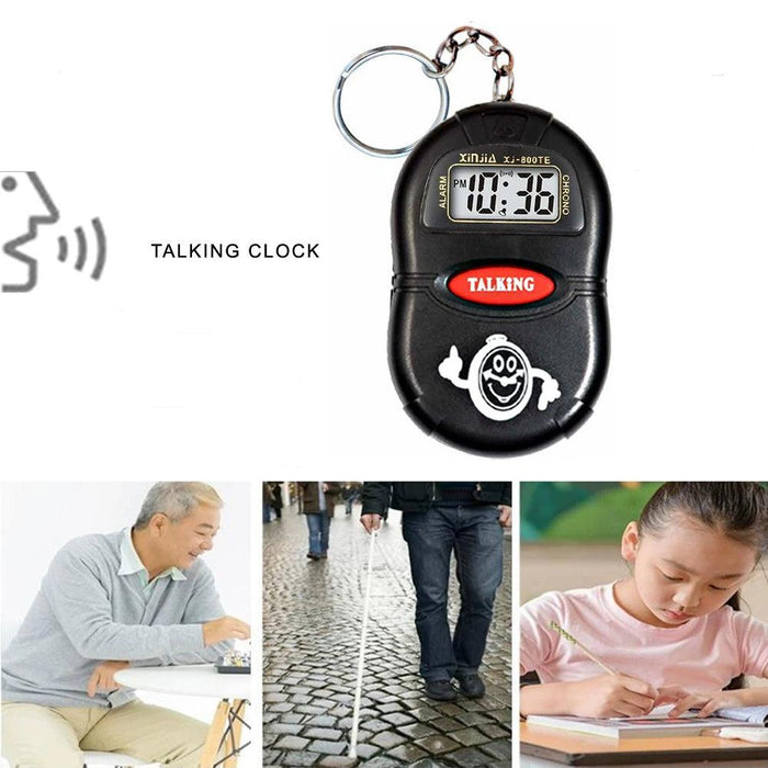 Smart Voice-Activated Talking Clock for Visually Impaired and Seniors - Clear Time Announcer with Multiple Alarm Options