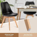 Set of 4 Modern Black PU Leather Dining Chairs with Stylish Beech Wood Legs - Ergonomic Comfort and Versatile Design