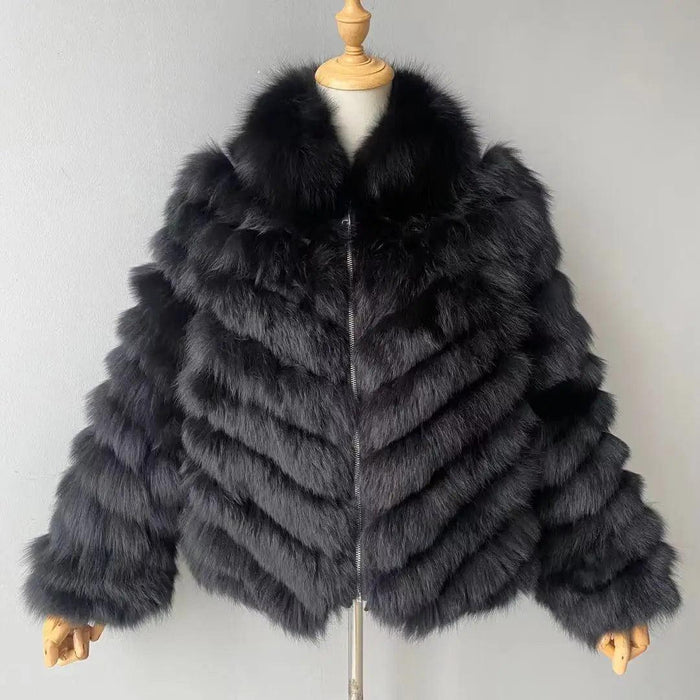 Chic Reversible Fox Fur Coat - Your Must-Have Winter Fashion Statement