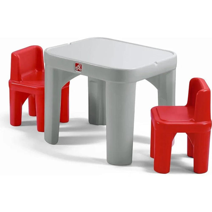 Imaginative Charcoal and Crimson Kids Play Table and Chair Set - Durable Furniture for Creative Adventures