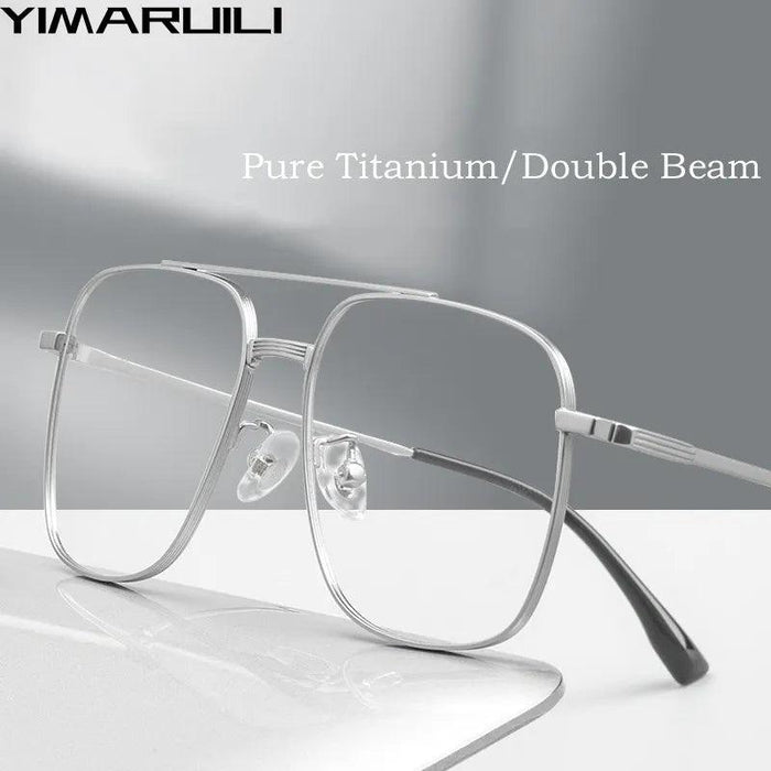 Elegant Unisex Titanium Double Beam Aviator Sunglasses for Timeless Style