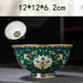 Ornate Chinese Ceramic Salad Bowl Set with Gold Trim - Elegant Enamel Tableware for Stylish Dining