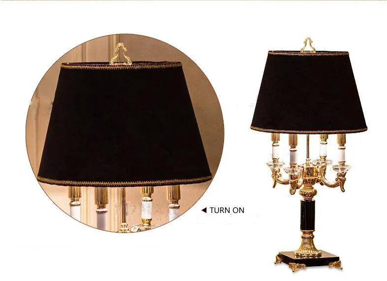 Luxury Black Crystal Lamp - Sophisticated Home Lighting Solution