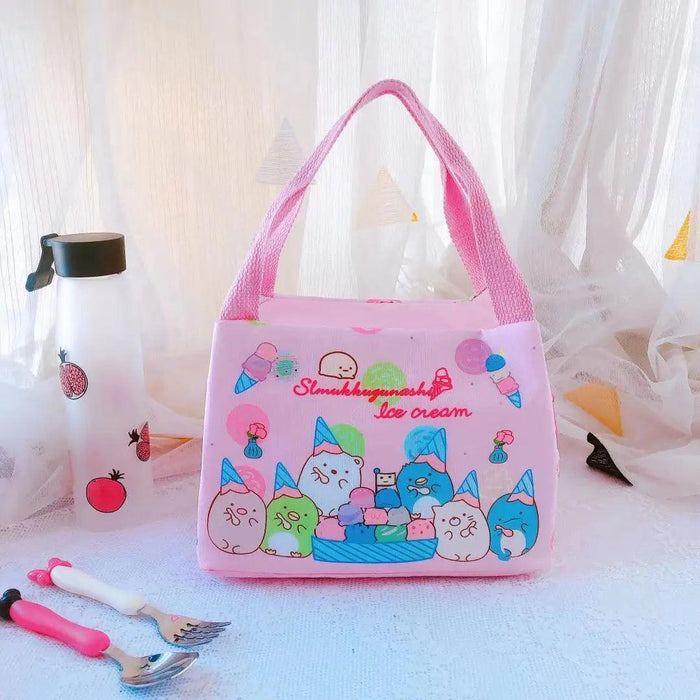 Sanrio Character Insulated Lunch Tote - Adorable Keroppi, My Melody & Badtz Maru Design for School and Office Use