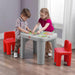 Creative Playtime Table and Chair Set for Kids in Gray and Red