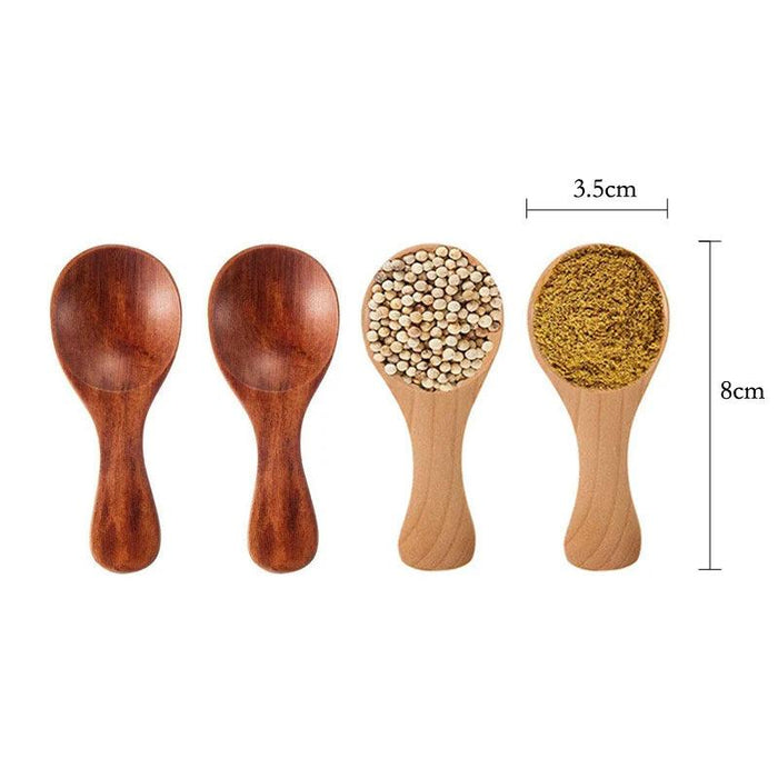 Eco-Friendly Mini Wooden Spice Spoons Bundle - Set of 4