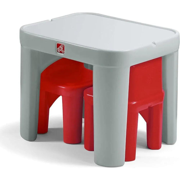 Imaginative Charcoal and Crimson Kids Play Table and Chair Set - Durable Furniture for Creative Adventures