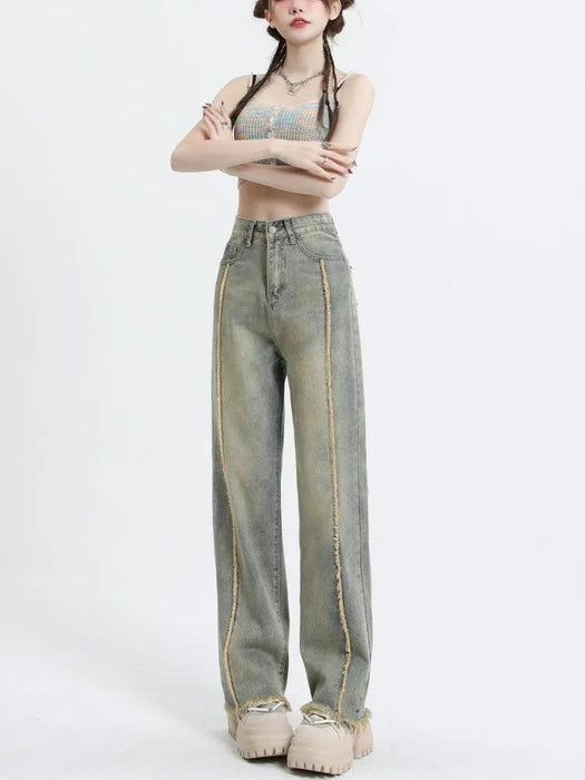 Revamp Your Wardrobe with Edgy High-Rise Wide Leg Denim Jeans for Women